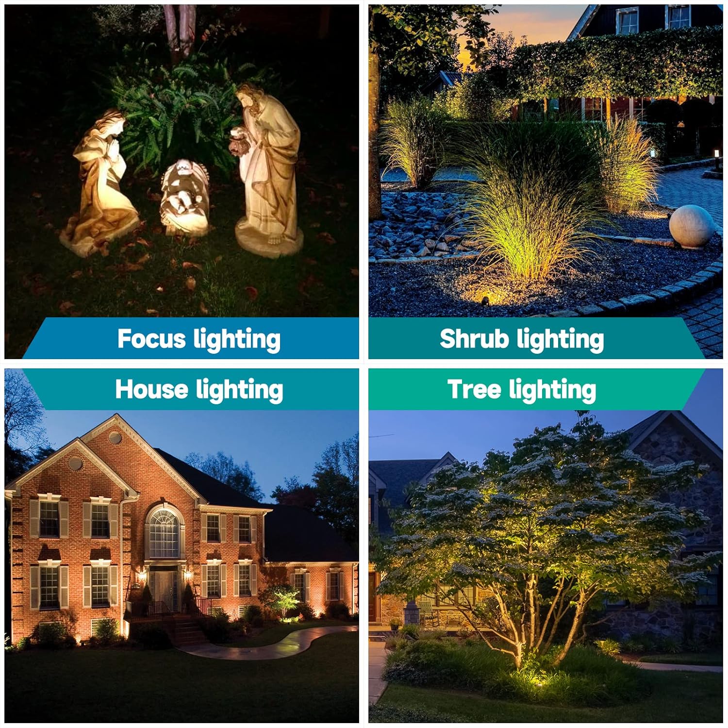 Gardencoin Außen-Landschaftsstrahler aus massivem Messing, 12 V, robuste Niederspannungs-LED-Landschaftslichter, wasserdicht, für Gartenbeleuchtung, Bronze-Akzent-Beleuchtung ohne Glühbirne (klassisch