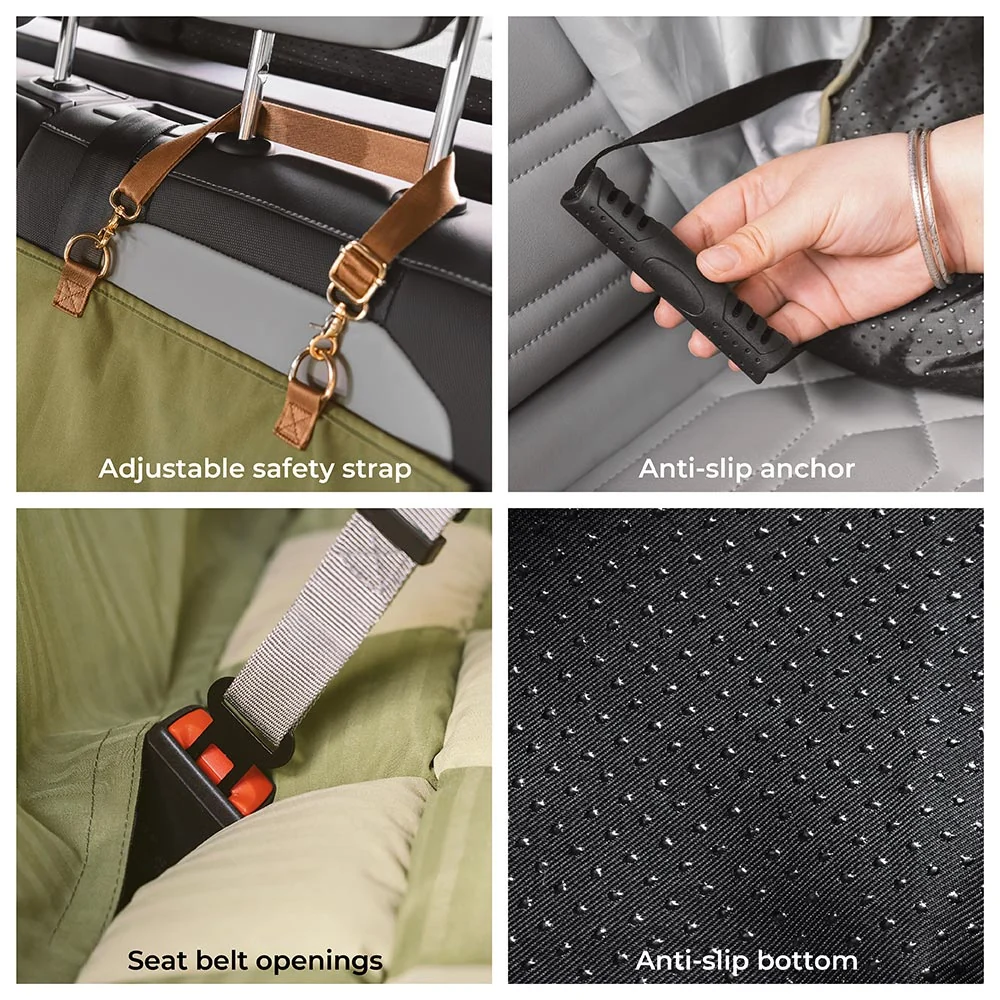 Large Dog Car Seat Bed �C Waterproof & Bolstered with Anti-Slip Base