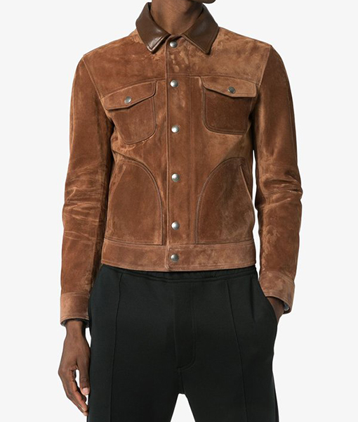 Mens Suede Brown Leather Jacket
