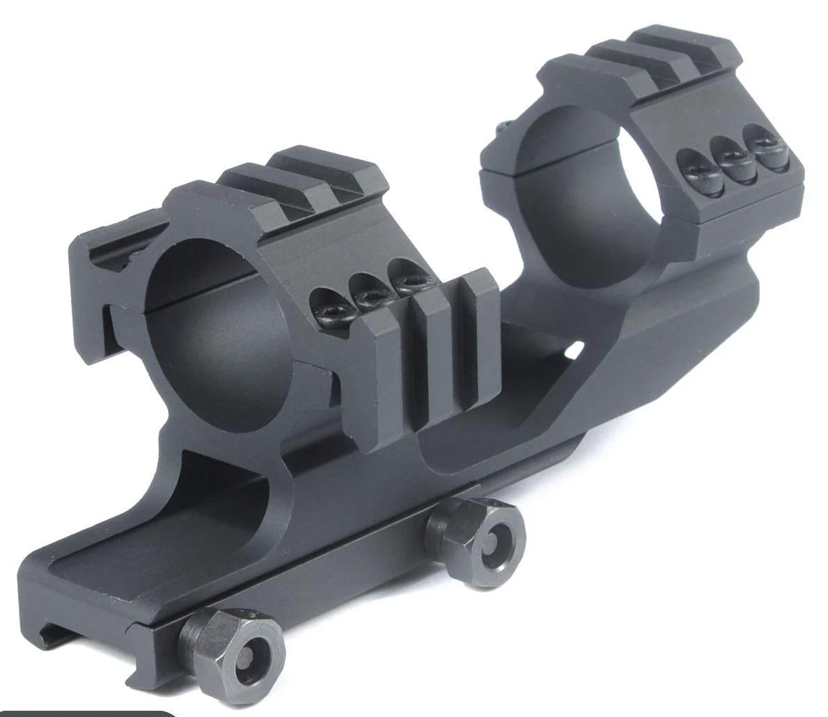 Scope Mount 30mm - 1 inch Scope Rings Cantilever Mount with Picatinny Top and Side Rails Ring Scope Mount PEPR Black