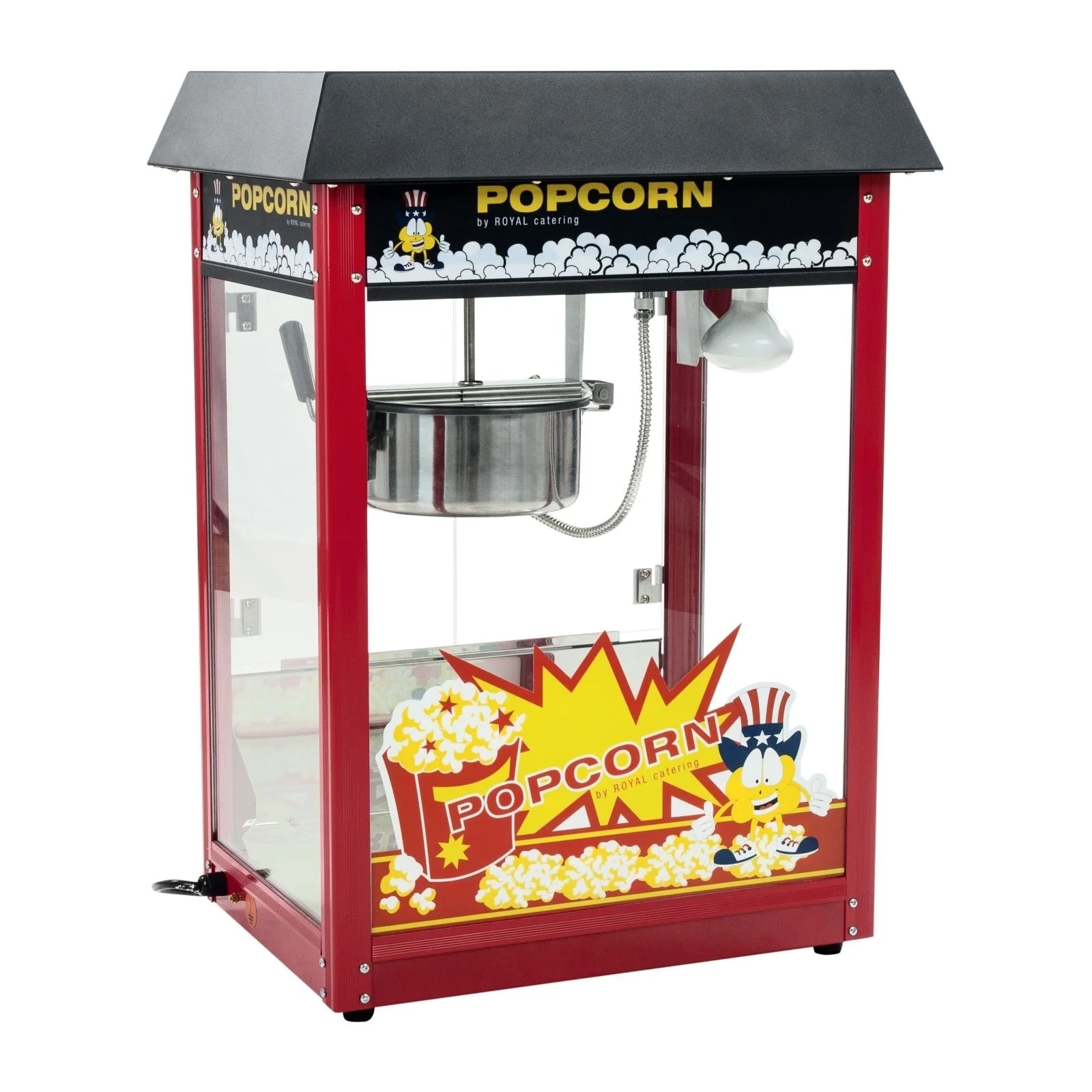 Macchina per Popcorn Professionale Nera – Potenza 1600 W, Alta Capacità