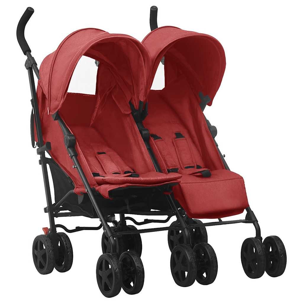 Kinder-Buggy Geschwisterwagen Rot Stahl