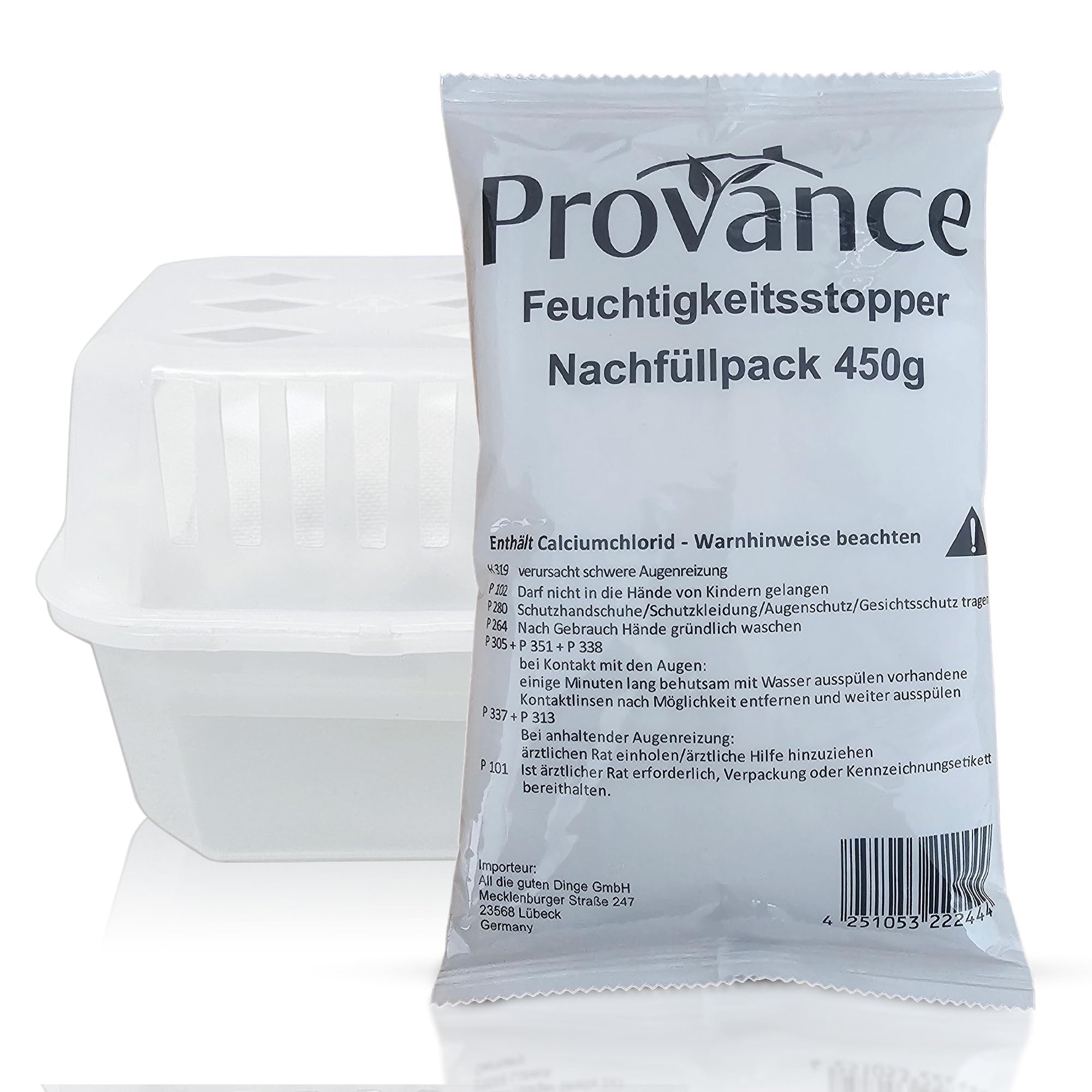 Granulat-Luftentfeuchter Set Box mit Nachfüllpacks 450g für alle Innenräume