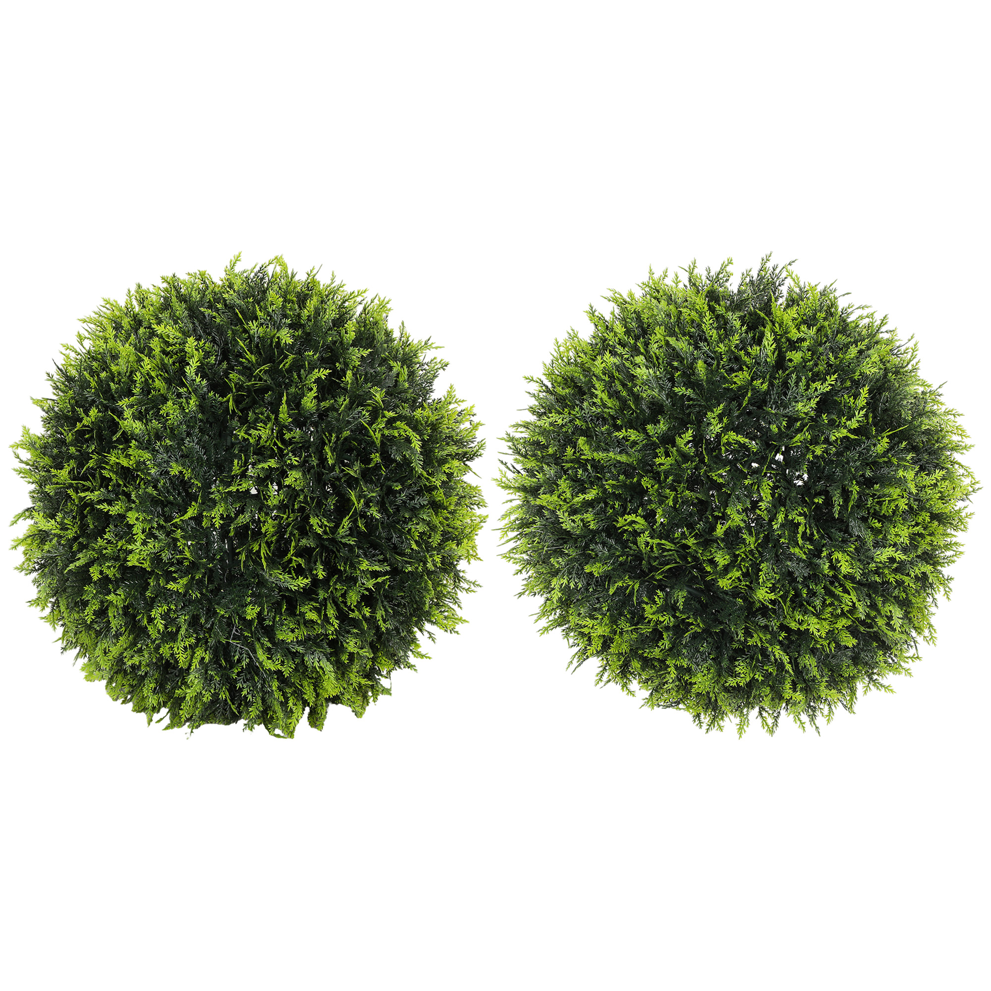 HOMCOM Künstliche Pflanzen im 2er-Set, UV-beständige dekorative Pflanzen, Deko-Pflanzen, Indoor, Outdoor, 45 cm, Grün