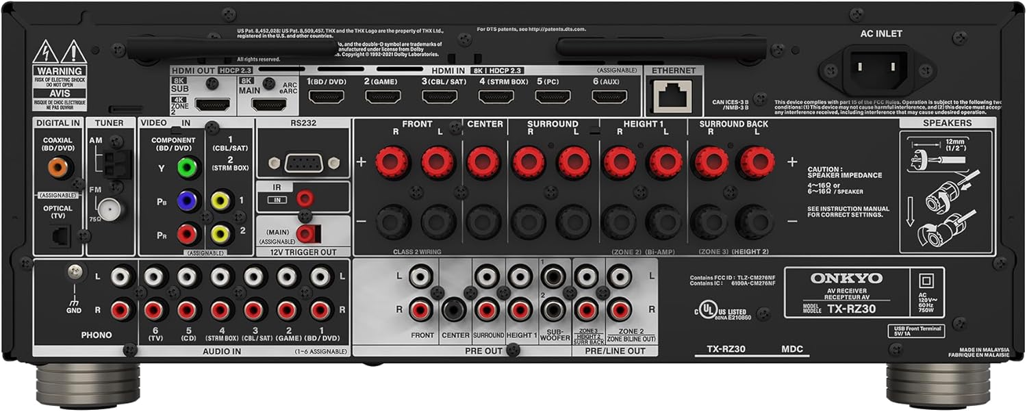 Onkyo TX-RZ30 9.2-Channel AV Receiver, THX Certified, Dirac Live
