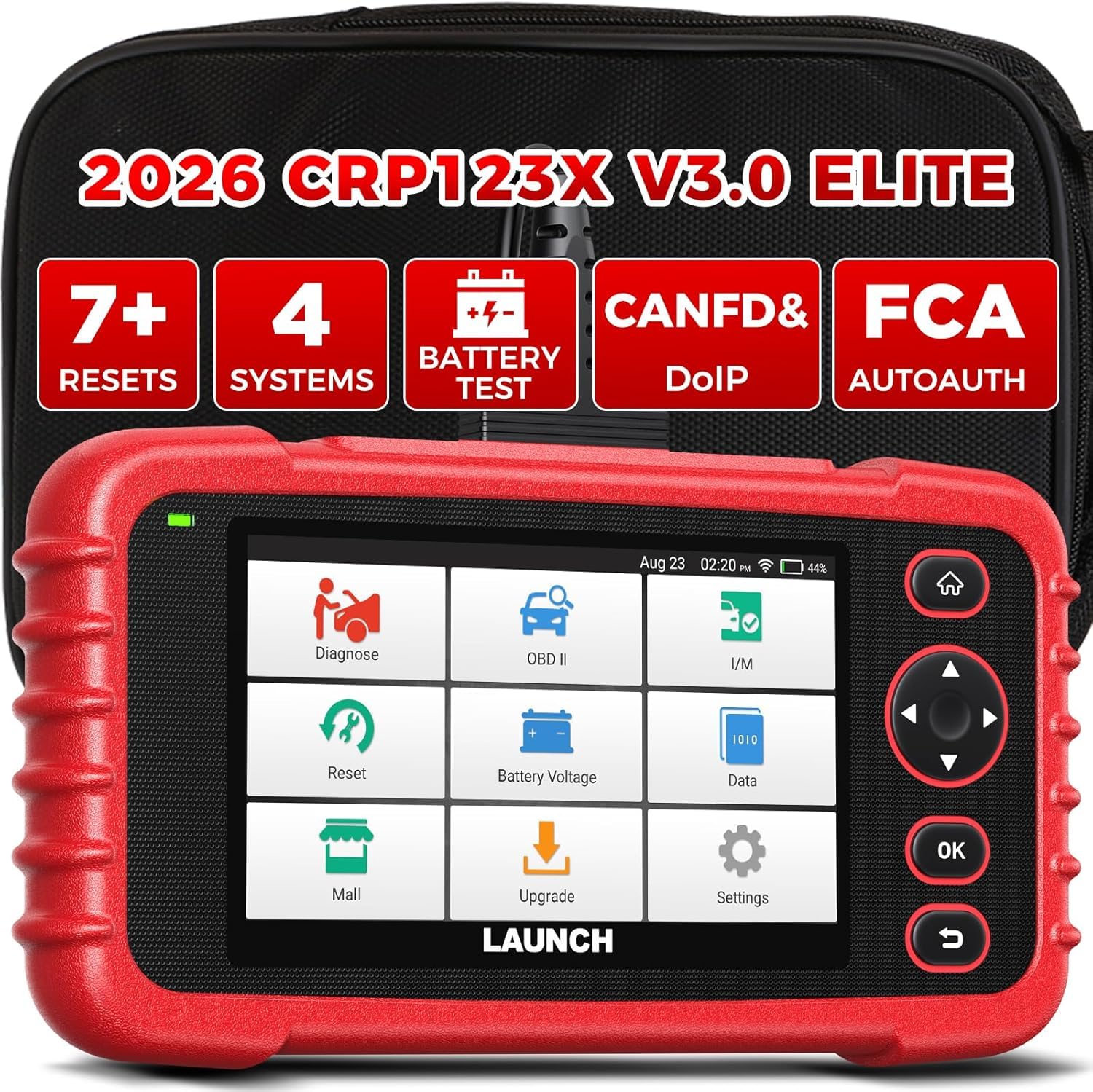 OBD2 Diagnosegerät CRP123X V3.0 mit 4-System-Diagnose, 7 Reset-Funktionen und lebenslangen Updates