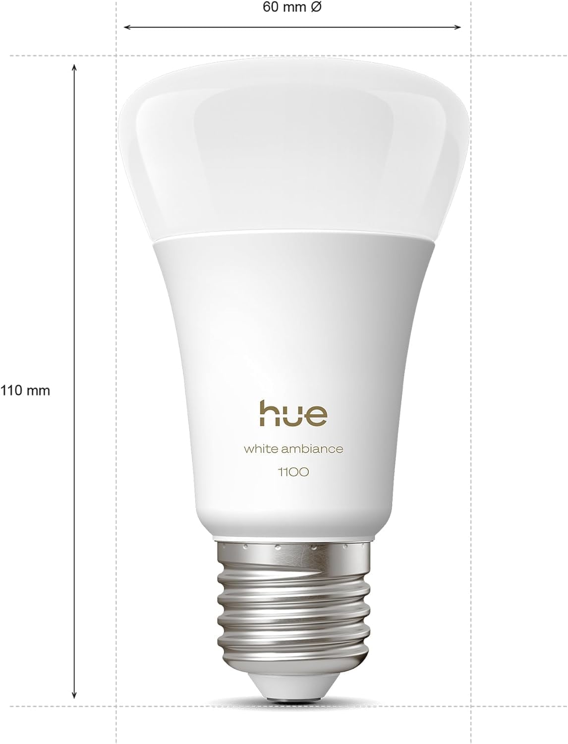 Hue Bundle – 4 x Doppelpackungen White Ambiance 1100 A60 E27 Smart-Leuchtmittel (8 Glühbirnen), dimmbare LED, warmes bis kaltes Licht, App- und Sprachsteuerung, funktioniert mit Alexa, Google