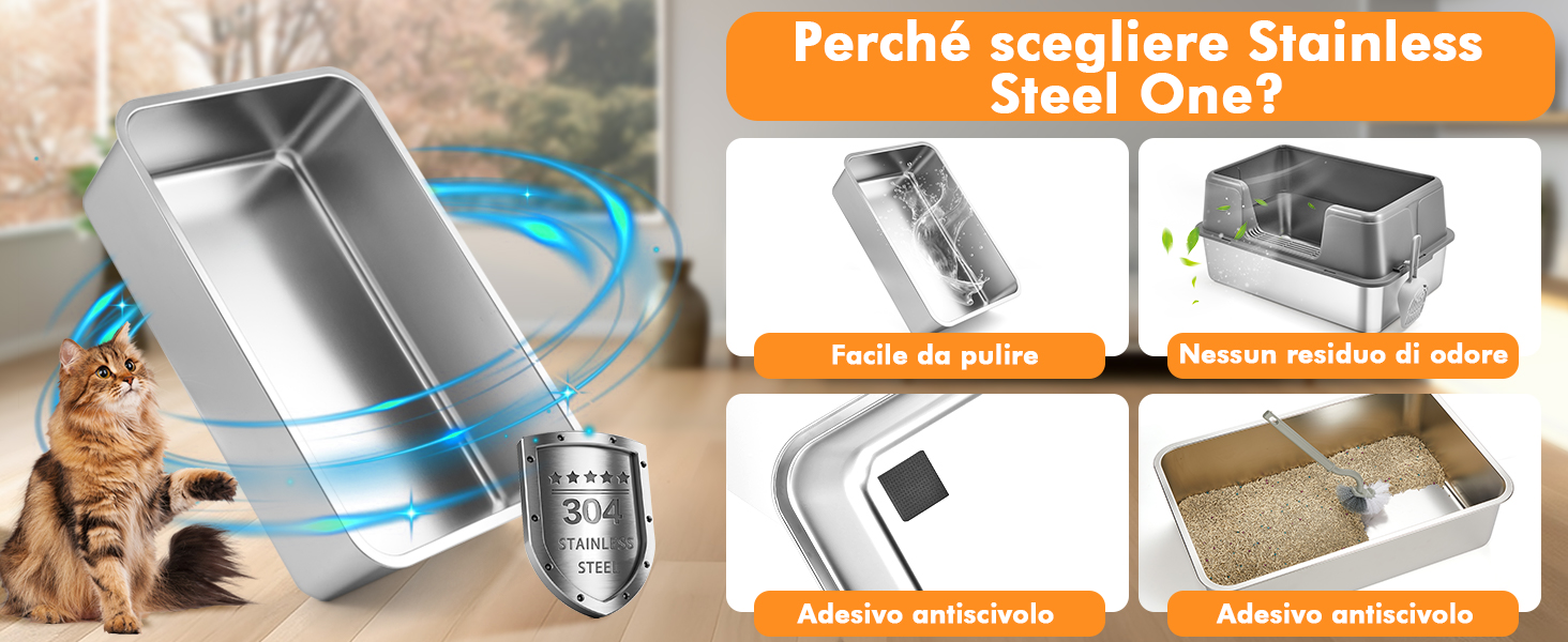 lettiera acciaio inox