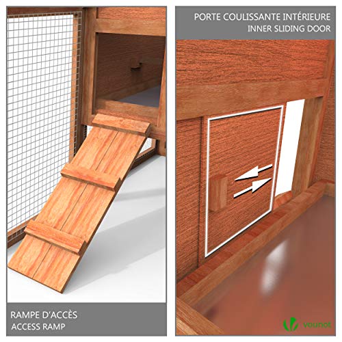 VOUNOT Pollaio in Legno, Pollaio da Giardino per Galline Ovaiole da Esterno : Amazon.it: Commercio, Industria e Scienza