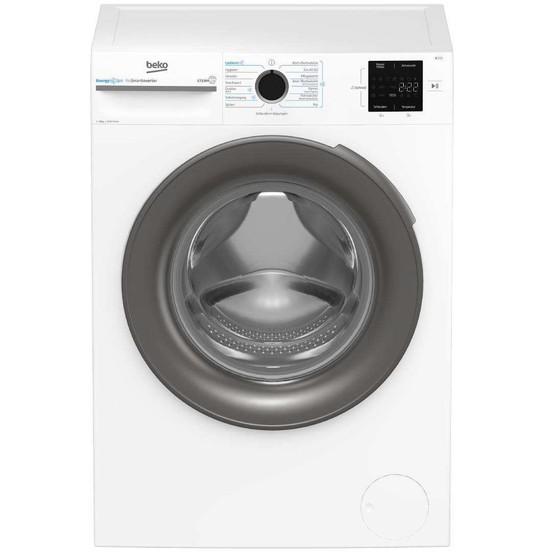 Waschmaschine Frontlader 9 kg, 1400 U/min, SteamCure Dampffunktion, Hygiene+ Programm, ProSmart Inverter Motor, weiß