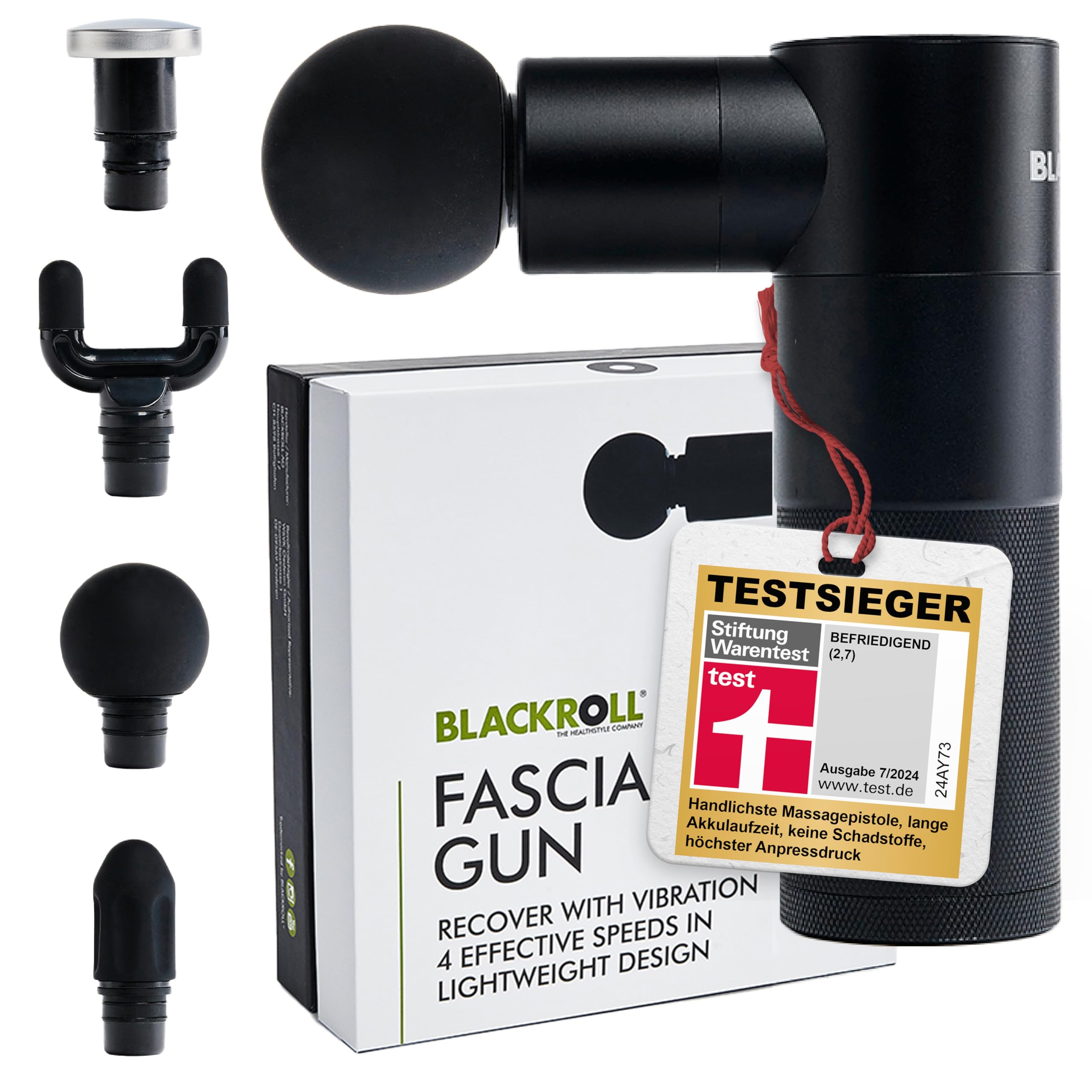 Blackroll Faszien Gun Massagepistole Mini USB C für Muskeln 4 Aufsätze 4 Stufen Schmerzlinderung Entspannung