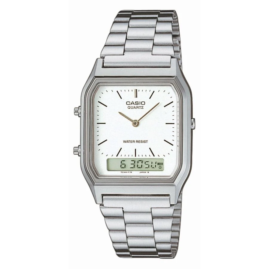 Casio vintage AQ-230A-7DMQYES GMT quadrante bianco
