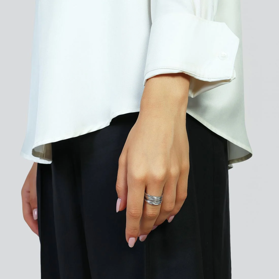 Anello Unoaerre in argento cinque fili 6677