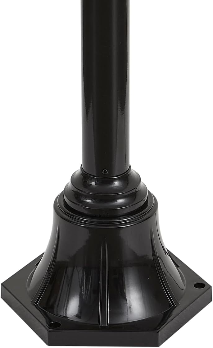 Qazqa Modern außen Pollerleuchte, Wegeleuchte, Pollerlampe für den Garten - Munich - Schwarz, max. 15W, Geeignet für LED, 235cm, IP44, 3-flammig