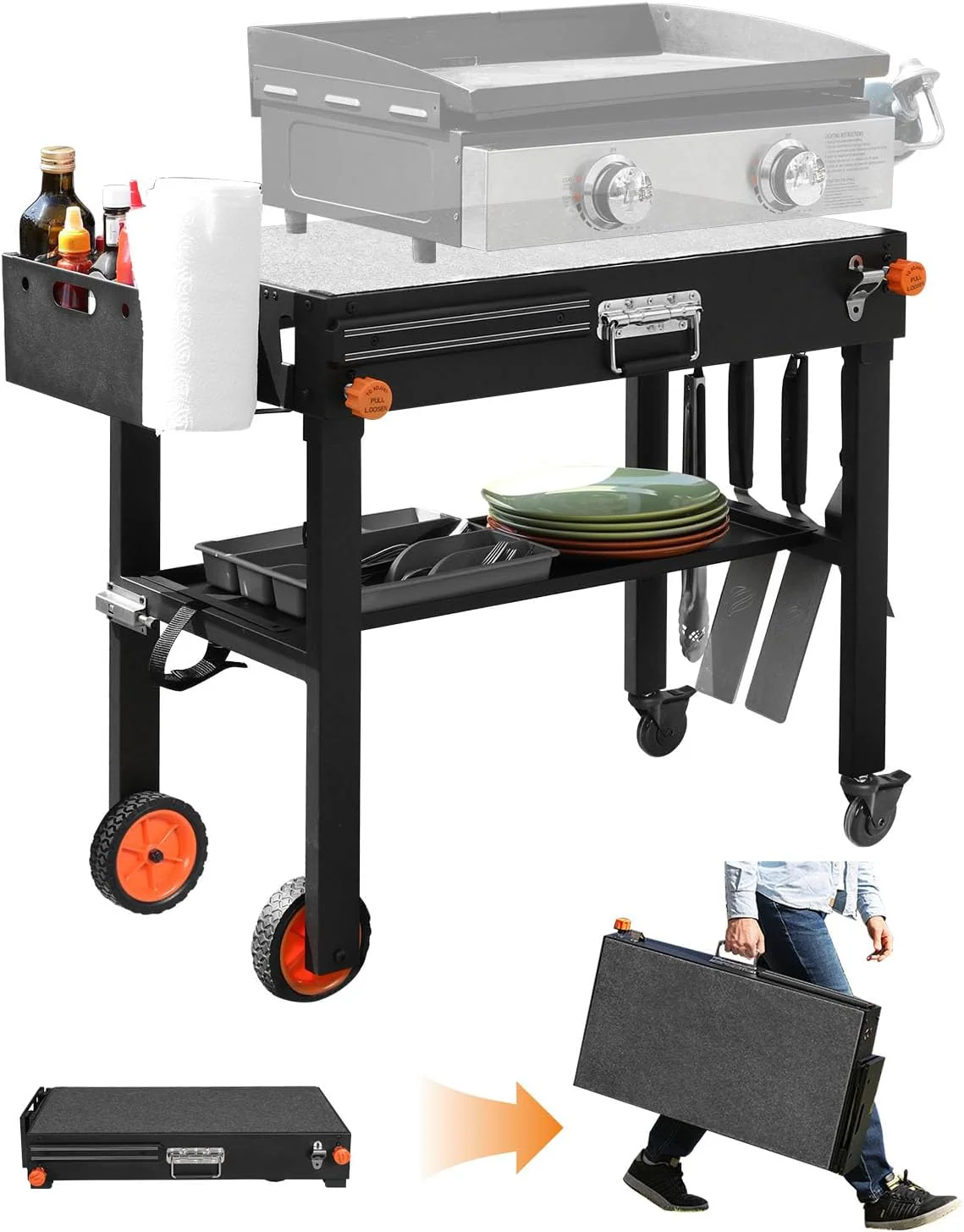 Portable Outdoor Grill Table   Solid and Sturdy Grill Stand 31"W x 17"D