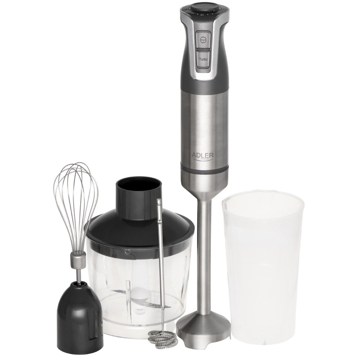 Stabmixer Set AD 4627 1800 W, 20 Geschwindigkeitsstufen + Turbo in Grau