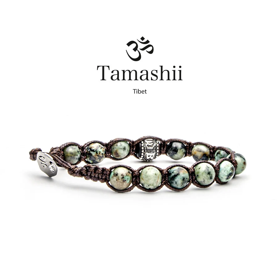 Bracciale Tamashii ruota della preghiera e turchese africano BHS1100-75