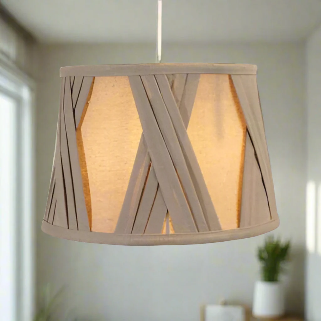 Mocha Gathered Drum Shade with Pleated Lining �C Available in 10