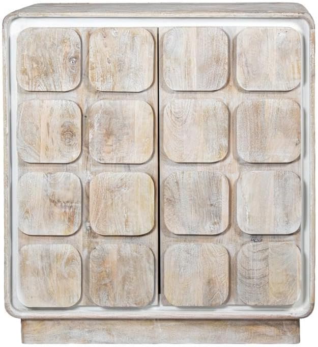 DRW Tavolo da ingresso con 2 ante in legno naturale 90 x 100 x 45 cm