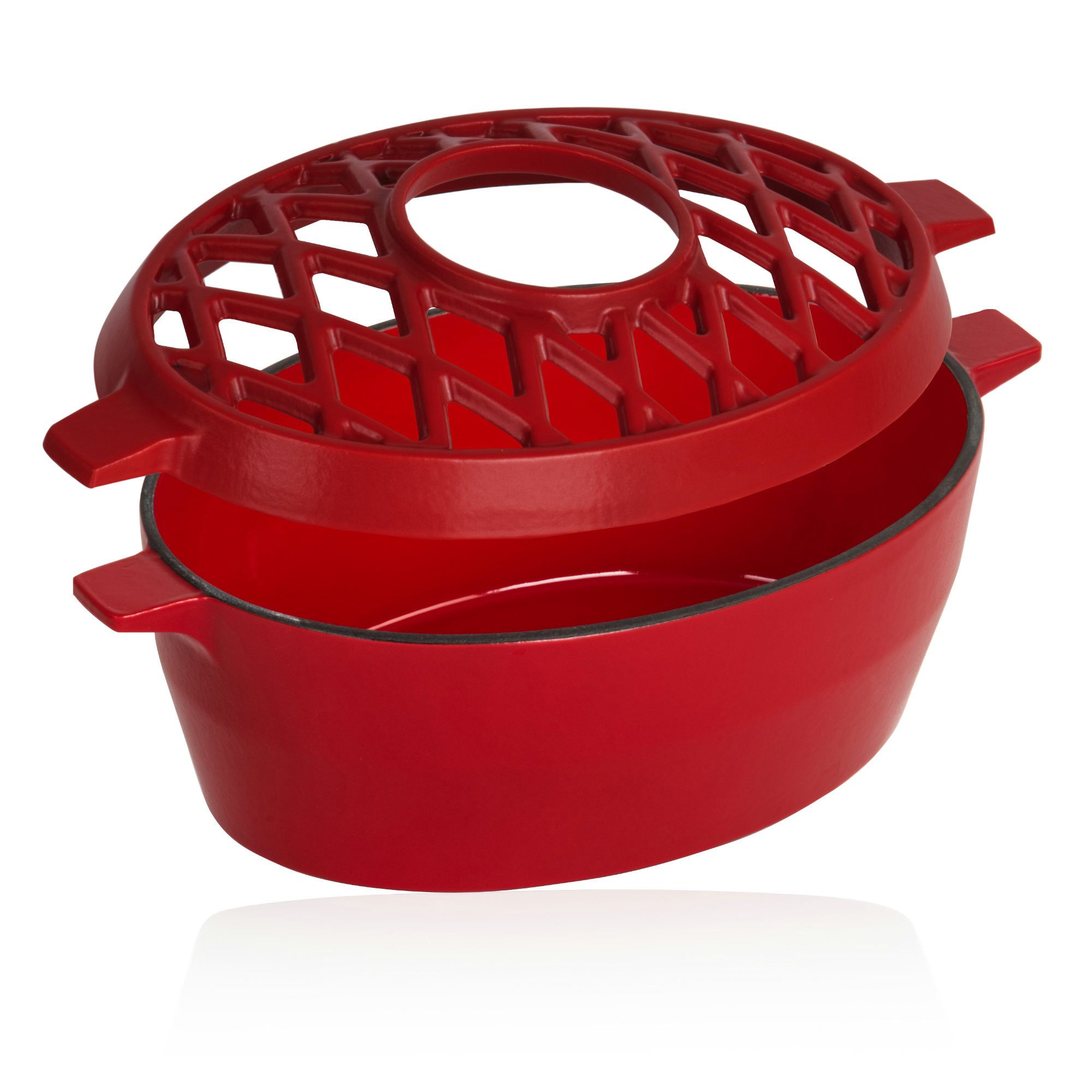 Luftbefeuchter Gusseisen Luftbefeuchter emailliert Rot, 2,7 Liter, Wasserverdunster