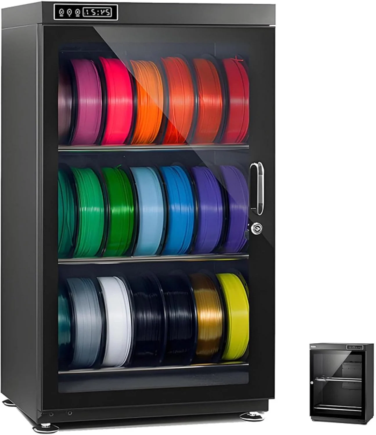 Cashwise 3D-Drucker, Grau, Trockenschrank für 3D-Filamente, feuchtigkeitsbeständige Aufbewahrungsbox, metallversiegelte Trockenkonstruktion