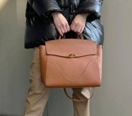 Convertible Leather Bag Backpack �C Luxury Calfskin in Tan