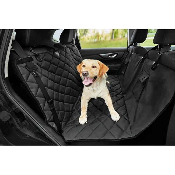 Frisco Quilted Water Resistant Hammock Car Seat Cover, Black &ndash; Heavy Duty, Non Slip, Universal Fit