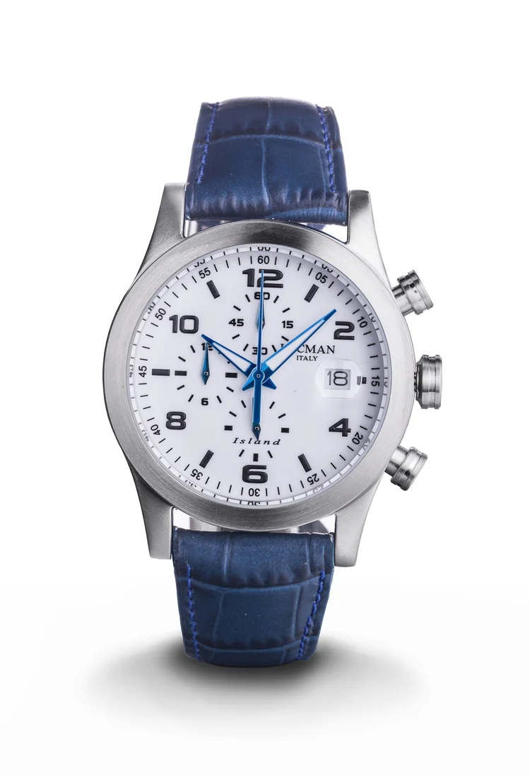 Orologio Locman Island Crono bianco cinturino pelle 0618A08-00WHBKPB