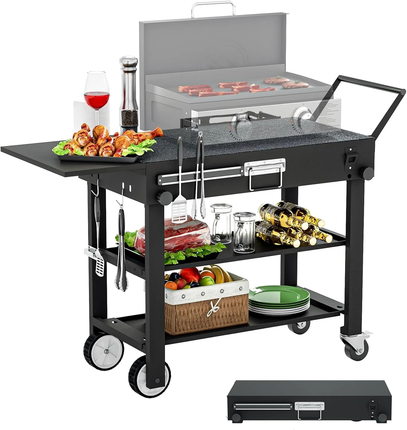Portable Grill Table Stand for Blackstone & Ninja Griddles   Durable Metal
