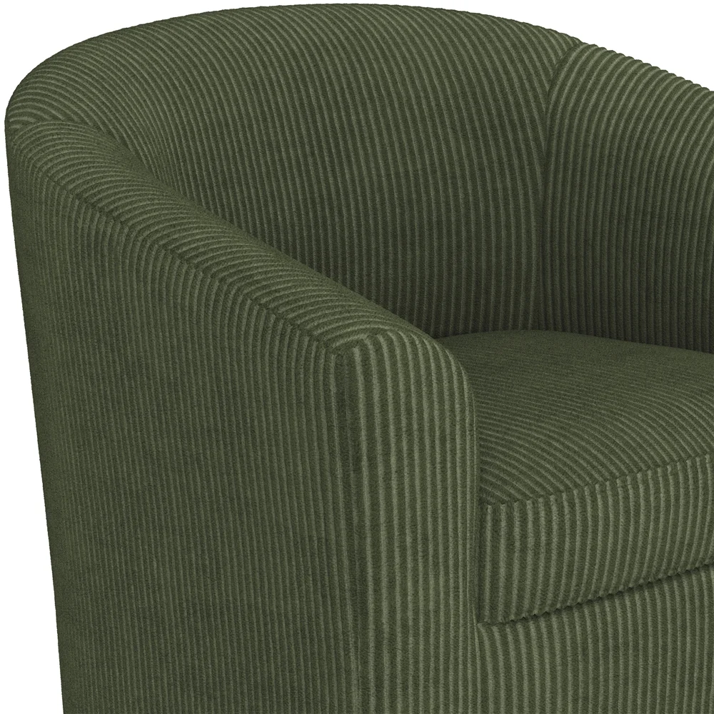 Renwick Faux Leather Barrel Accent Chair for Living Room, Set of 2, Black