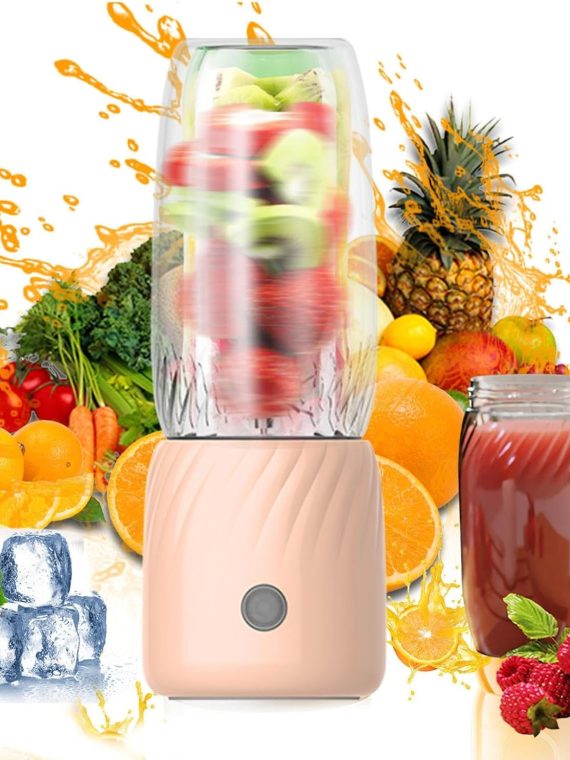 Portable Blender Juicer by [Brand] &ndash; USB Rechargeable, 6 Blades, 350ml, Food Grade, Ideal for Shakes & Smoothies, Travel Friendly, Green