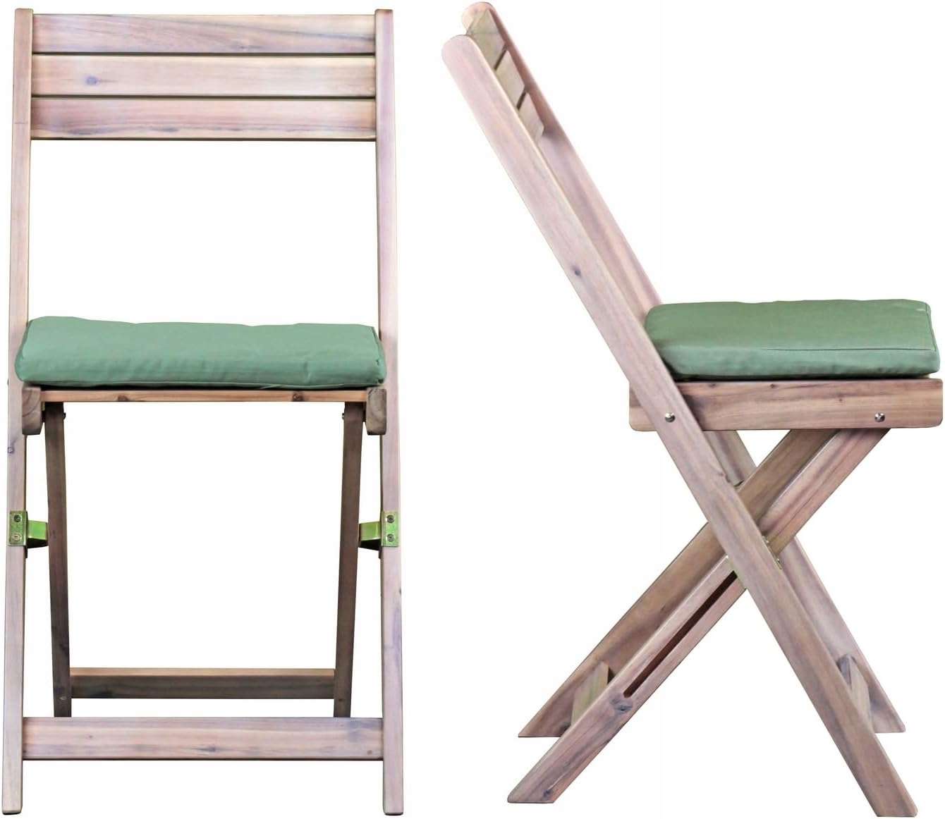 Brigros Estosa Wooden Garden Table Set Table + Chairs Set Acacia Wood Easy Close for Transportation and Use in Gardening Camping (Acacia, Lux 4 Chairs)
