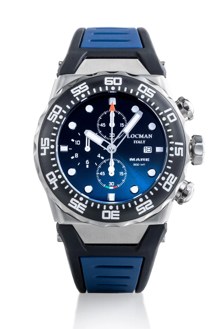 Orologio Locman Mare Crono 300mt blu silicone 0560A24A-00KBNKSB2