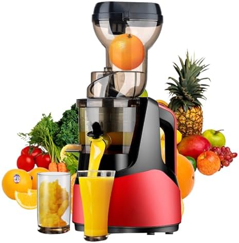 Spremiagrumi a freddo - Macchina a masticazione lenta, grande scivolo da 200 W per frutta e verdura intera, facile da pulire, ideale per spremere sani