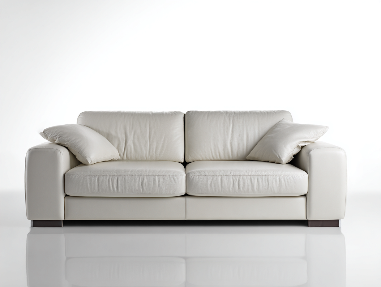 Zweisitzer Sofa Leder Grauweiß 180x90x85 cm - Gepolstertes Sofa geeignet für Wohnzimmer modernes Design