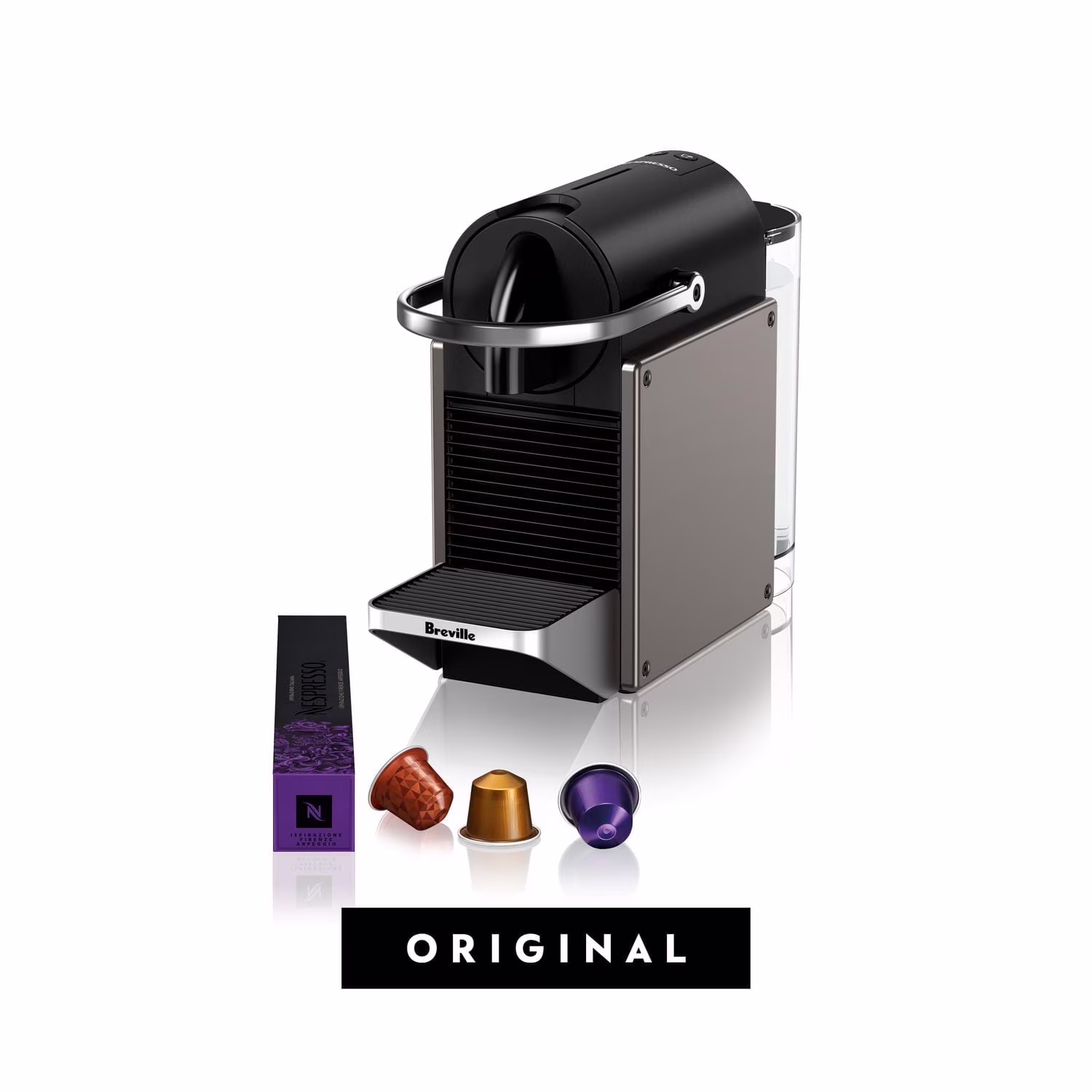 Nespresso Pixie Espresso Machine by Breville, Titan - BEC440TTN