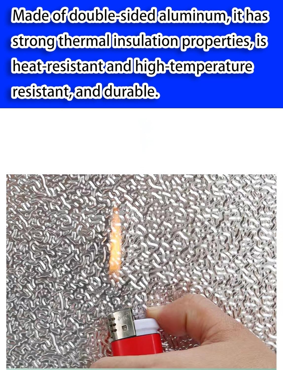Generisch Selbstklebende magnetische Aluminium-Hitzeschutzplatte – feuerfeste und hitzebeständige Platte für Küchenschränke, Herde, Backöfen, Kühlschränke, Mikrowellen (40 x 60 cm)