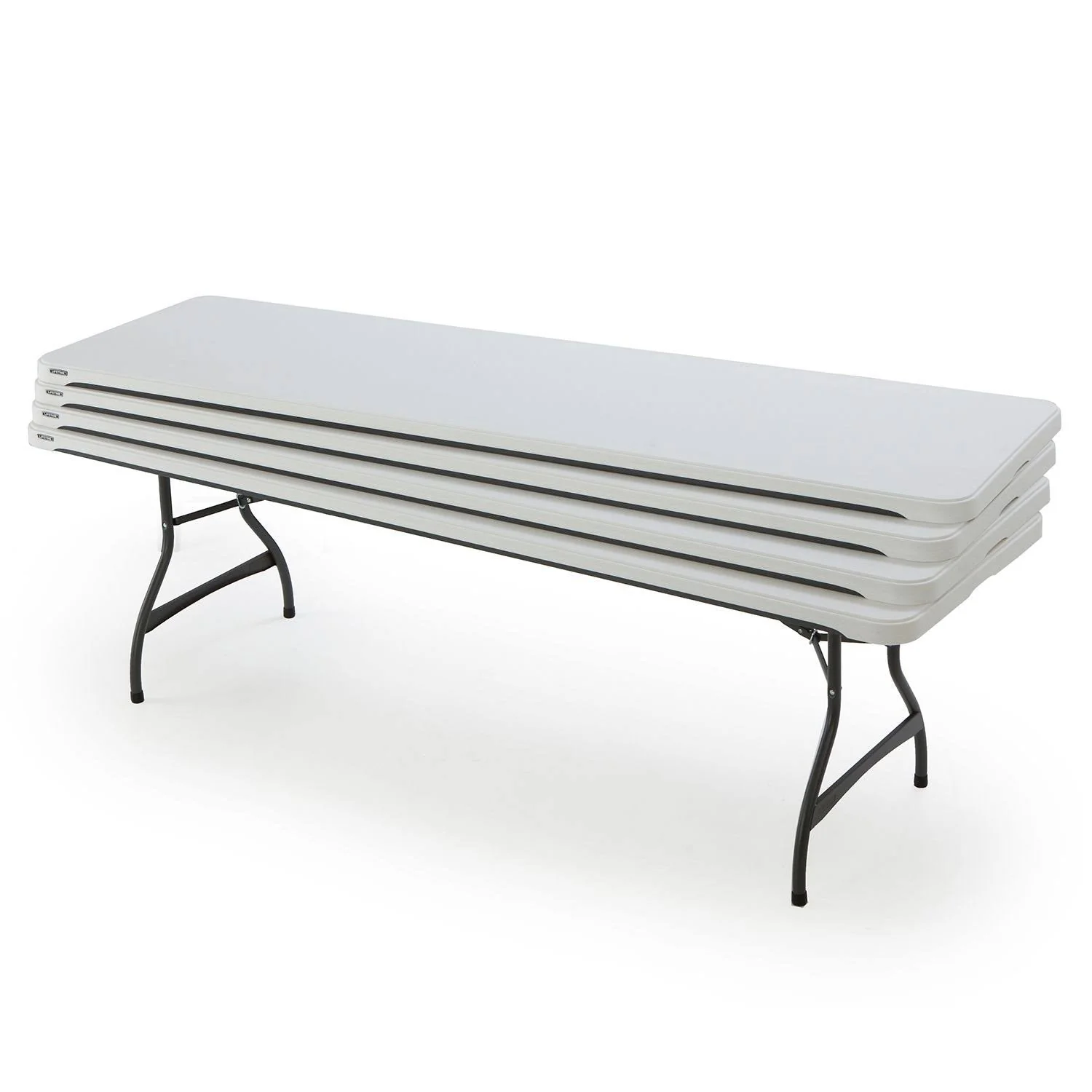 4-pack stapelbare klaptafel van 2,44 m voor professioneel gebruik ?C Wit (80344)