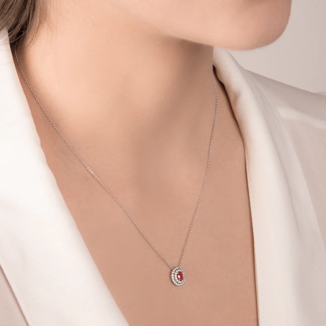 Collana Mirco Visconti rubino e contorno in brillanti AB778/R