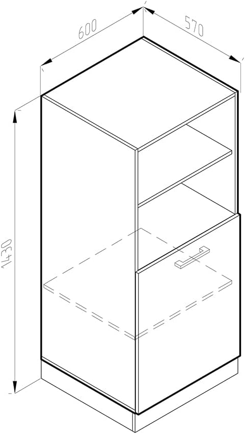 Vicco mobile per forno da incasso R-line, Quercia dorata/Antracite, 60 cm