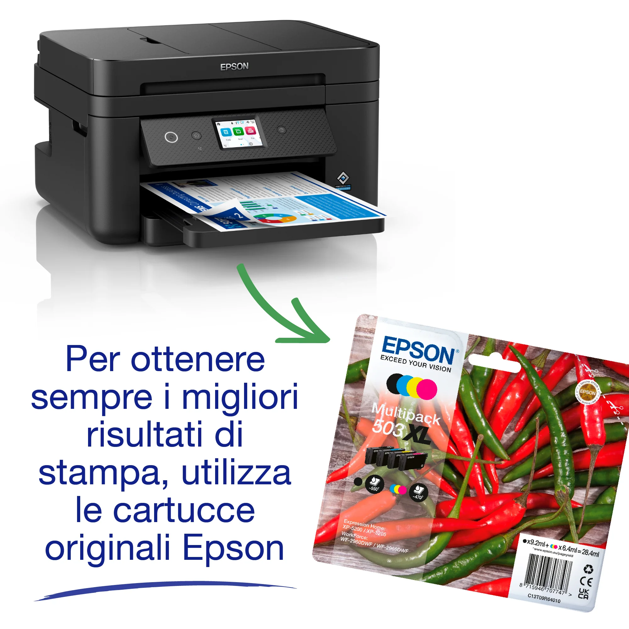 MULTIFUNZIONE INKJET EPSON WF-2960DWF WIFI