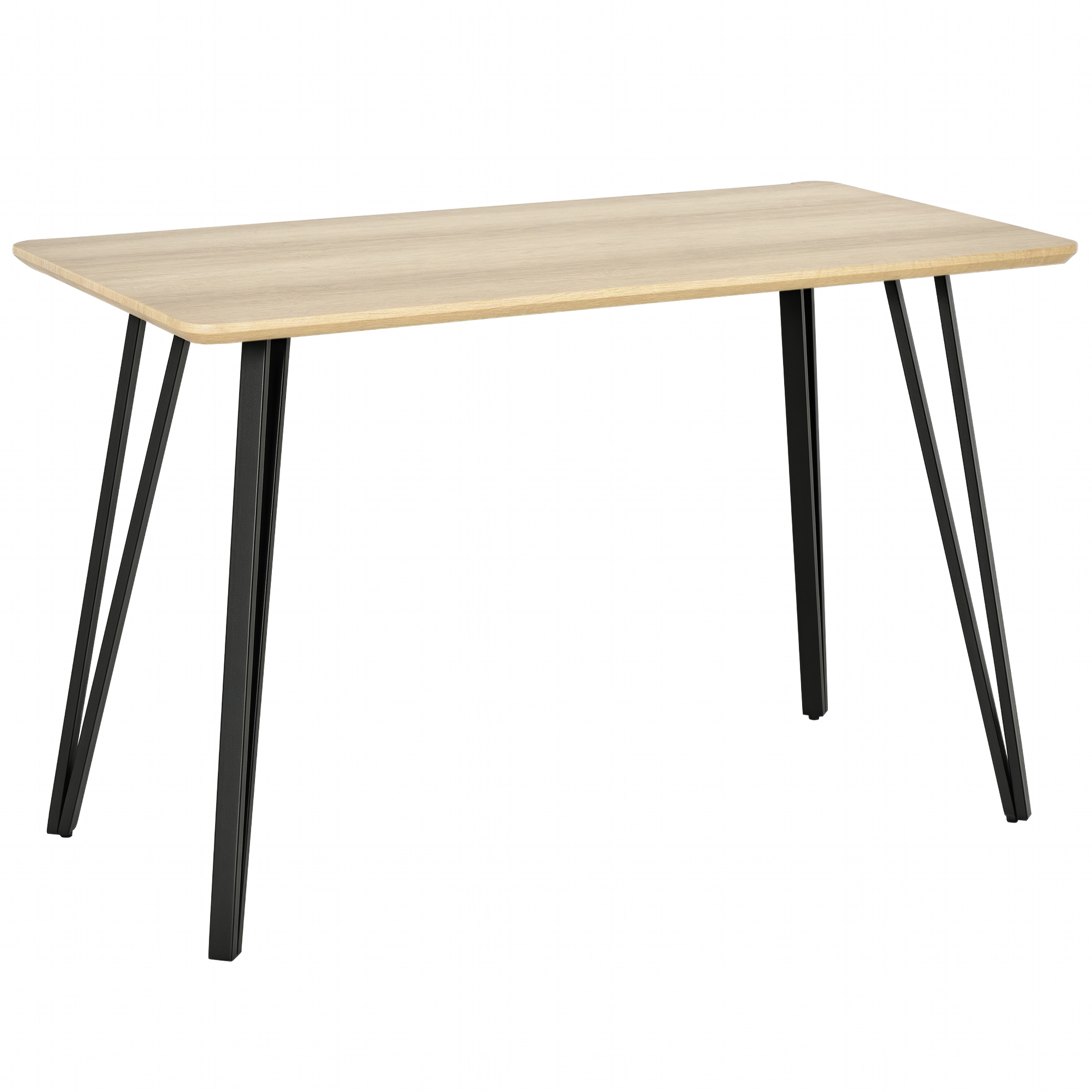 HOMCOM Esstisch mit Haarnadel-Design Küchentisch Esszimmertisch Vintage-Industriestil Stahl MDF Natur 120 x 60 x 75 cm