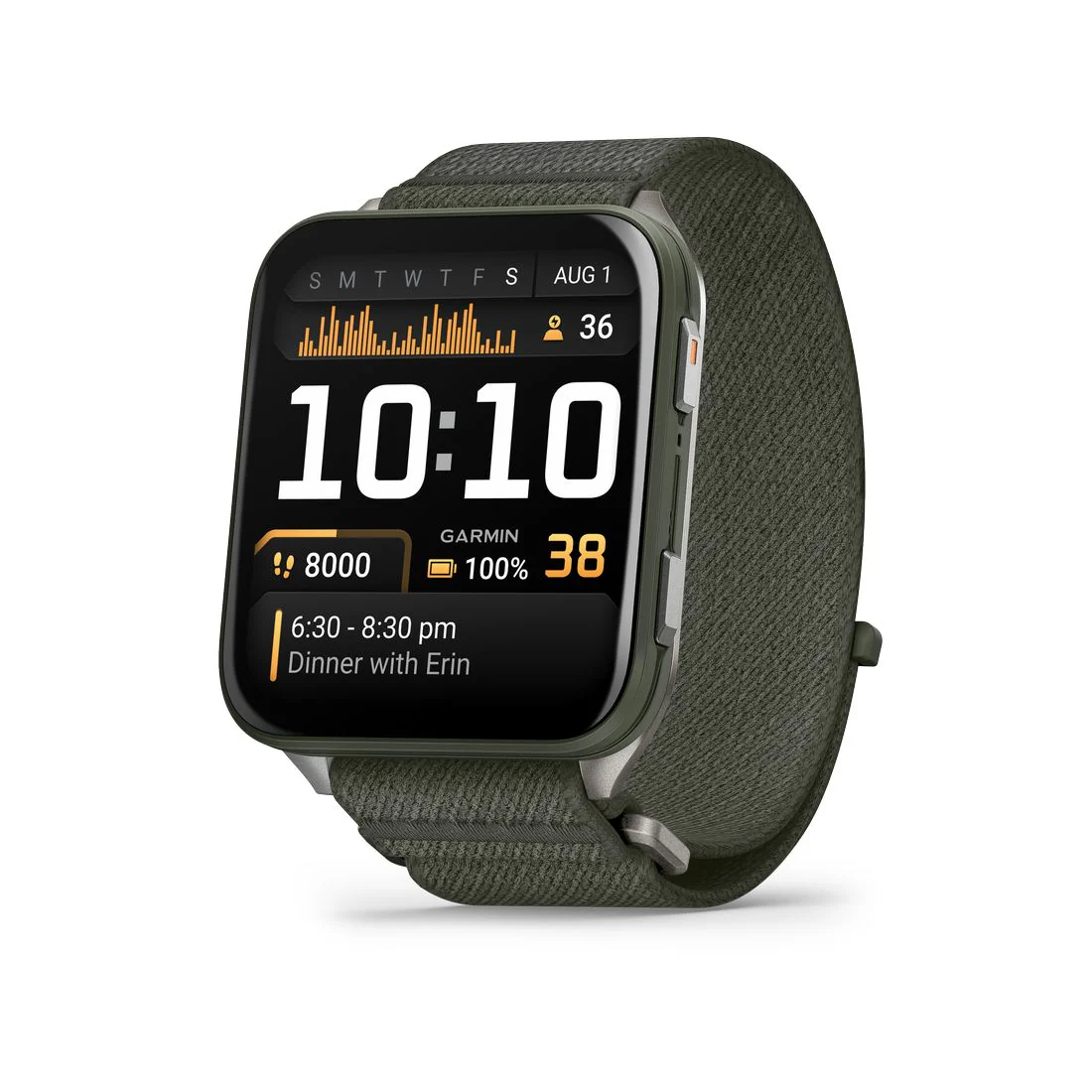 Orologio Garmin Venu X1 Moss in titanio slate e cinturino in nylon 010-02980-03