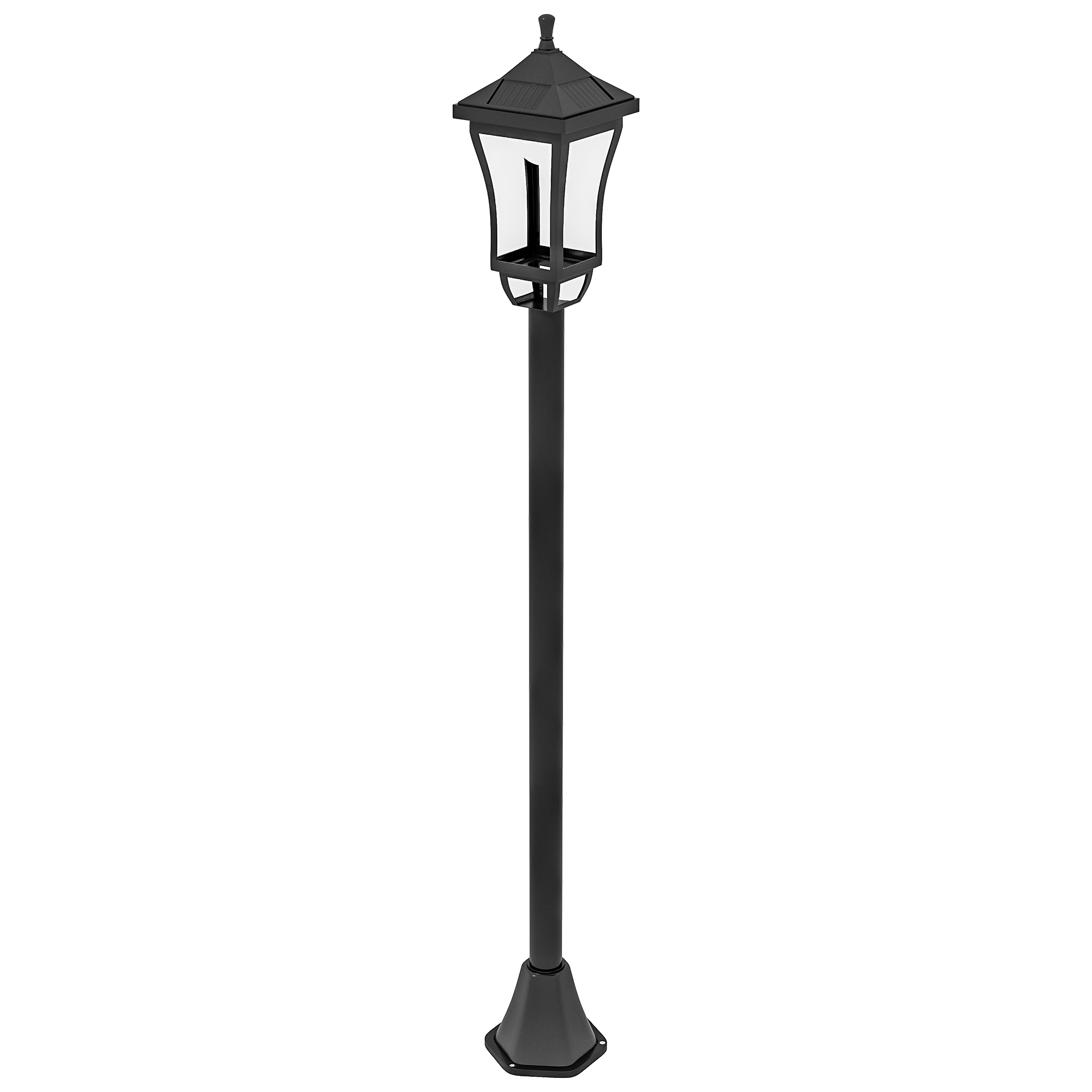 Outsunny Außenstehleuchte Solar Standleuchte Klassische LED 30 Lm 15 x 15 x 127 cm Schwarz
