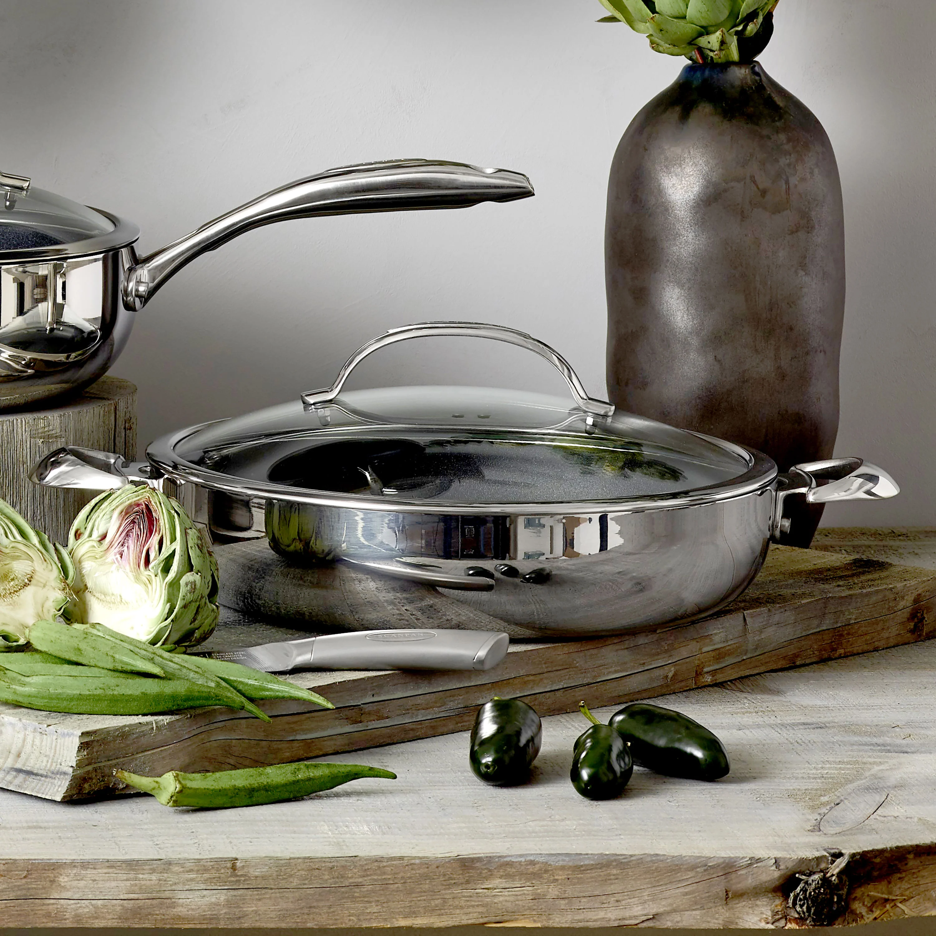 Scanpan HaptIQ – Brasiera antiaderente in acciaio inox da 5,5 qt