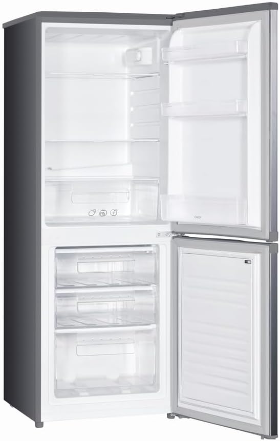 Candy Frigorifero Combinato a 2 Porte, 207 L, Libera Installazione, Classe E, Compatto, Temperatura Regolabile, Luce LED, Cassetto Crisper, 55 x 58 x 151 cm, Argento - CHCS514EX