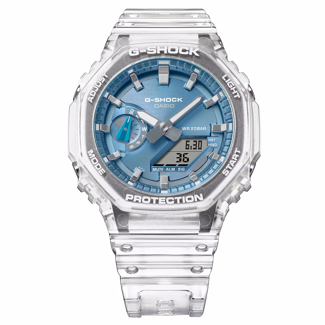 Orologio G-Shock GA-2100BM-7A2ER Skeleton quadrante azzurro
