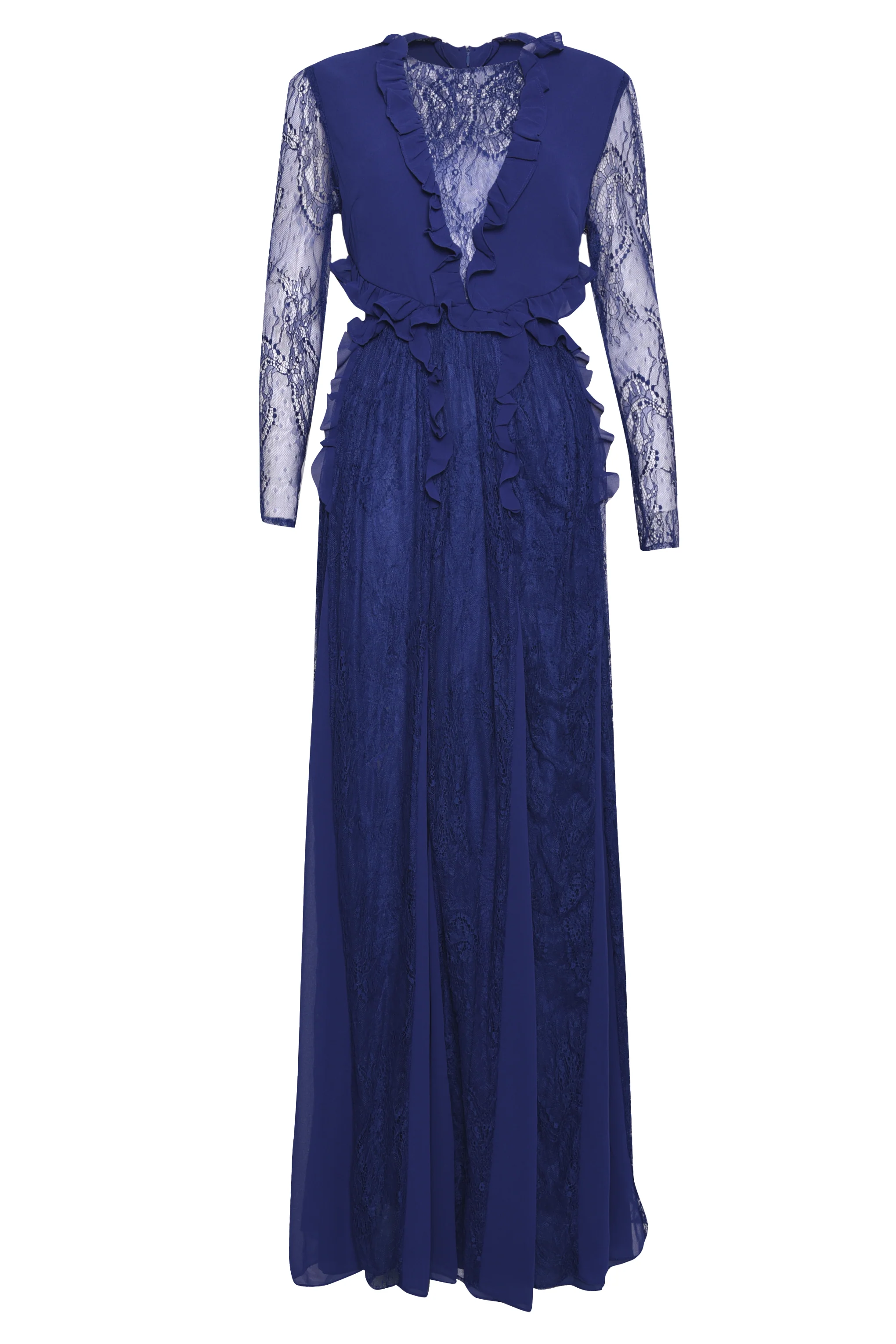 Midnight Blue Long Sleeve Lace Dress