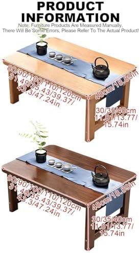 Tavolino da caffè moderno pieghevole rettangolare in legno, non necessita di montaggio, versatile per soggiorno, camera da letto, balcone, design salvaspazio