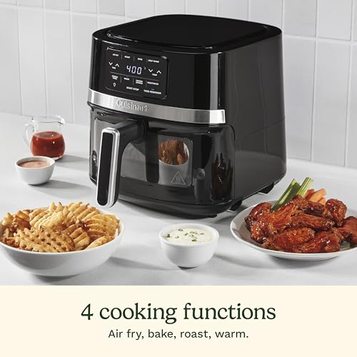 Cuisinart Air Fryer Oven – 4.5 Qt Basket Black and Stainless Steel Air Fryer – Dishwasher Safe Parts with 4 Presets – Roast, Bake, Broil, Air Fry and Keep Warm – Quick & Easy Meals – AIR 160 : Home & Kitchen